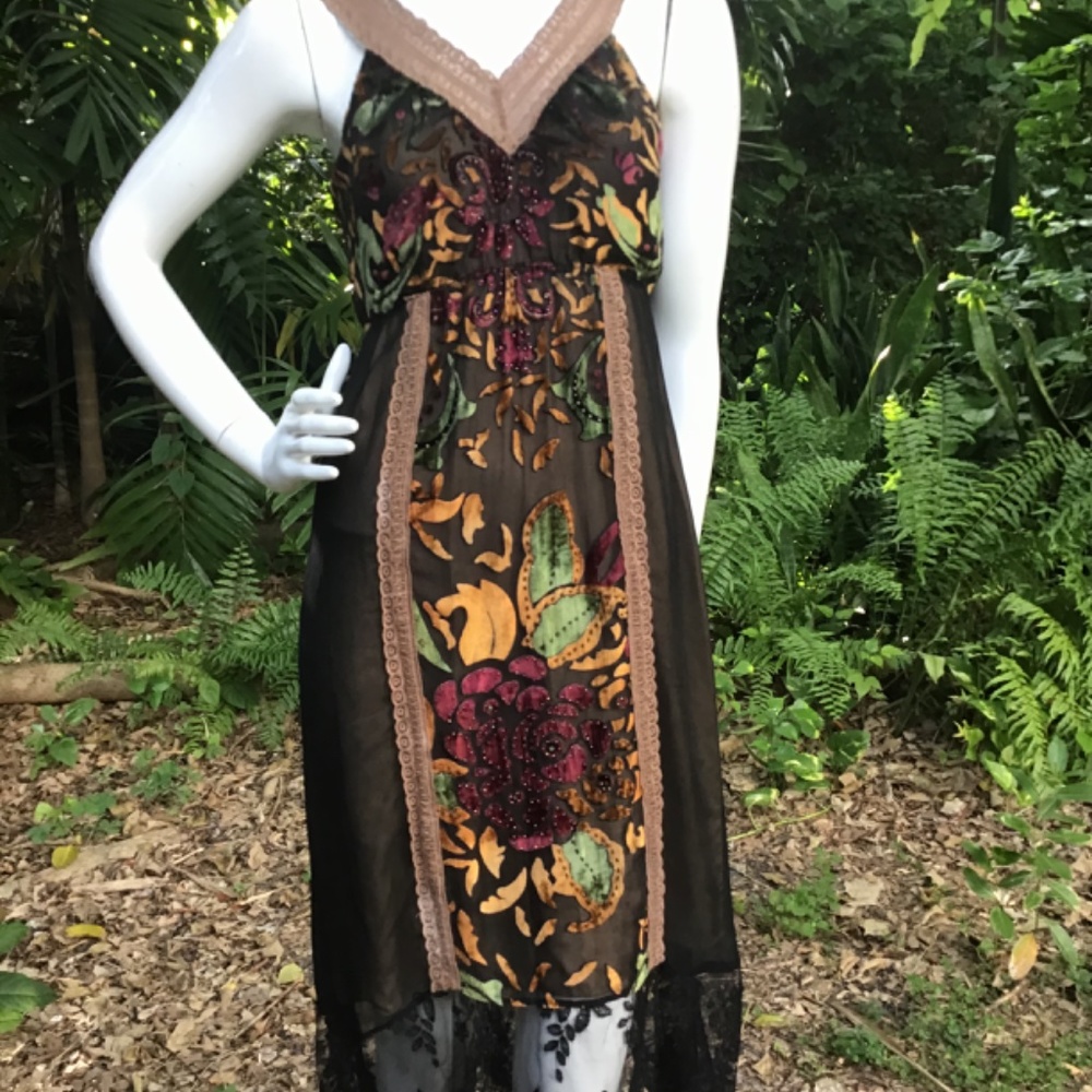 Vintage Hal’s &Bobs lace velvet Dress - Picture 4 of 8
